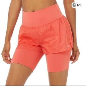 ALO Yoga High-Waist Circuit Shorts Double Vision Bike Athletic Sz XS